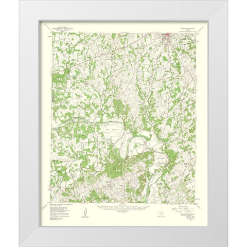 Dennis Texas Quad - USGS 1960 White Modern Wood Framed Art Print by USGS