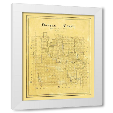 Dickens County Texas - Arlitt 1891 White Modern Wood Framed Art Print by Arlitt