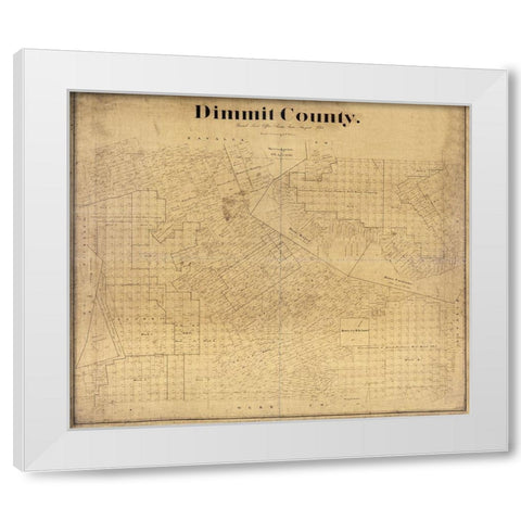 Dimmit County Texas - Beaumont 1894  White Modern Wood Framed Art Print by Beaumont