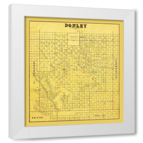 Donley County Texas - 1880 White Modern Wood Framed Art Print by Unknown