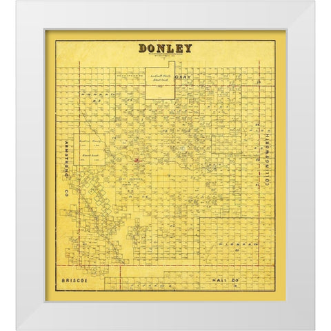 Donley County Texas - 1880 White Modern Wood Framed Art Print by Unknown