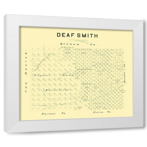 Deaf Smith County Texas - Hamilton 1887 White Modern Wood Framed Art Print by Hamilton