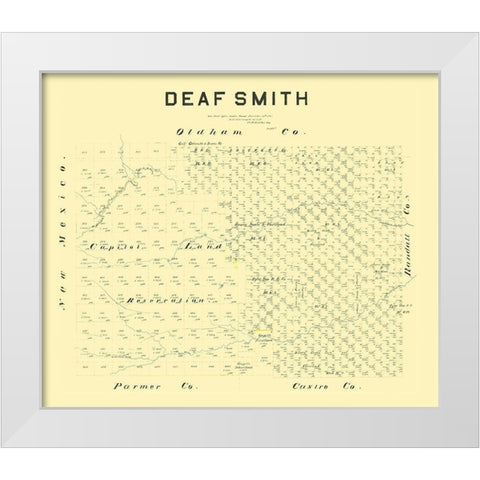 Deaf Smith County Texas - Hamilton 1887 White Modern Wood Framed Art Print by Hamilton
