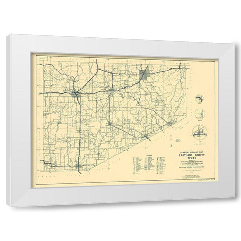 Eastland Texas Highway - Highway Dept 1936 White Modern Wood Framed Art Print by Highway Dept