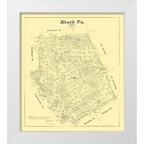 Erath County Texas - Walsh 1879 White Modern Wood Framed Art Print by Walsh