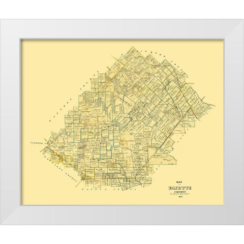 Fayette County Texas - Martin 1865 White Modern Wood Framed Art Print by Martin