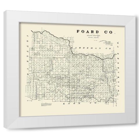 Foard County Texas - McGaughey 1891 White Modern Wood Framed Art Print by McGaughey