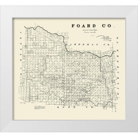 Foard County Texas - McGaughey 1891 White Modern Wood Framed Art Print by McGaughey