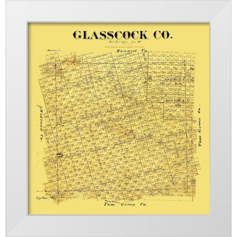 Glasscock County Texas - 1887 White Modern Wood Framed Art Print by Unknown