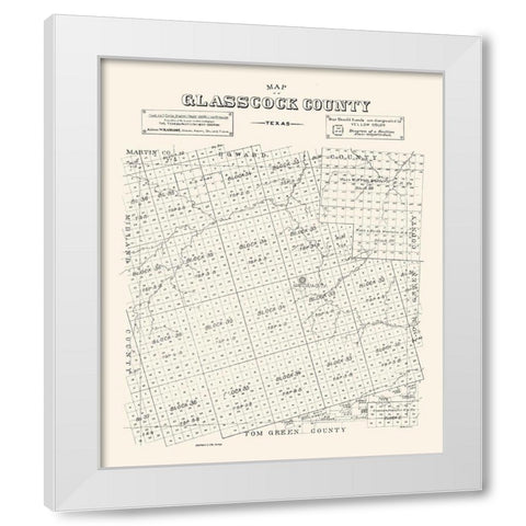Glasscock County Texas - 1890 White Modern Wood Framed Art Print by Unknown