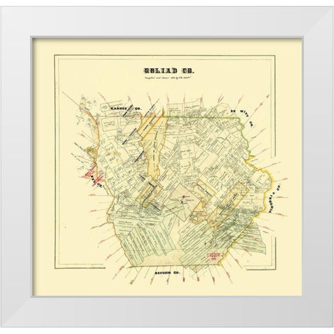 Goliad County Texas - Arlitt 1871 White Modern Wood Framed Art Print by Arlitt