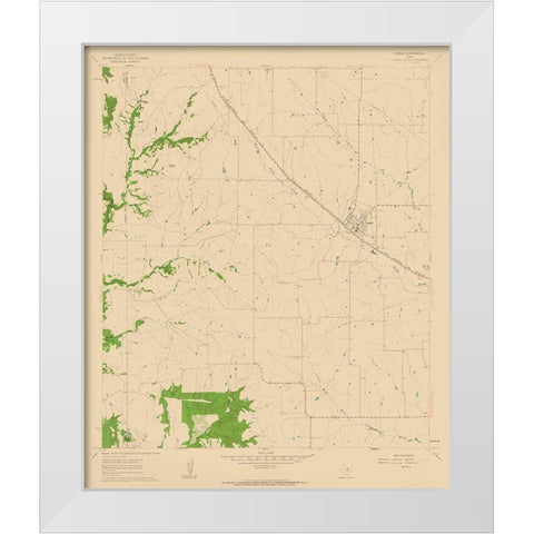 Godley Texas Quad - USGS 1961 White Modern Wood Framed Art Print by USGS