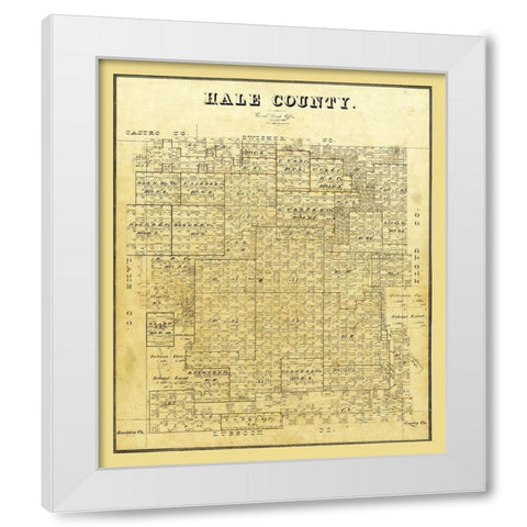 Hale County Texas - 1895 White Modern Wood Framed Art Print by Unknown