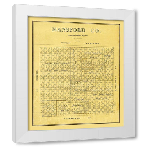 Hansford County Texas - Beaumont 1889 White Modern Wood Framed Art Print by Beaumont