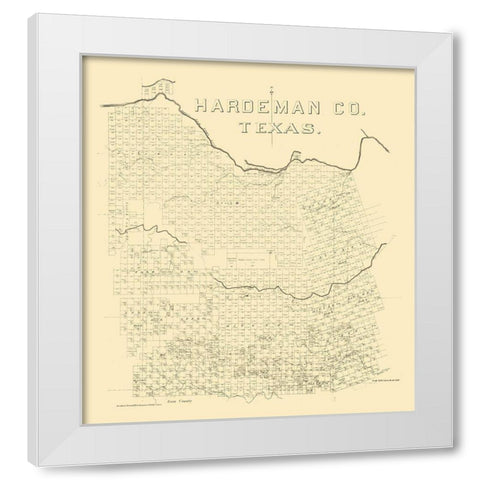 Hardeman County Texas - 1880 White Modern Wood Framed Art Print by Unknown
