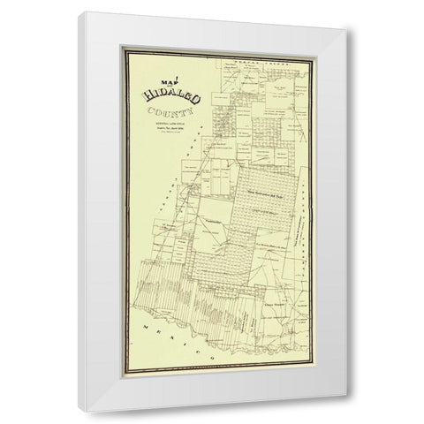 Hidalgo Texas - Land Office 1896 White Modern Wood Framed Art Print by Land Office