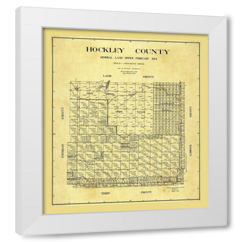 Hockley County Texas - Pritchett 1914 White Modern Wood Framed Art Print by Pritchett