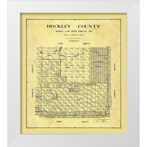 Hockley County Texas - Pritchett 1914 White Modern Wood Framed Art Print by Pritchett