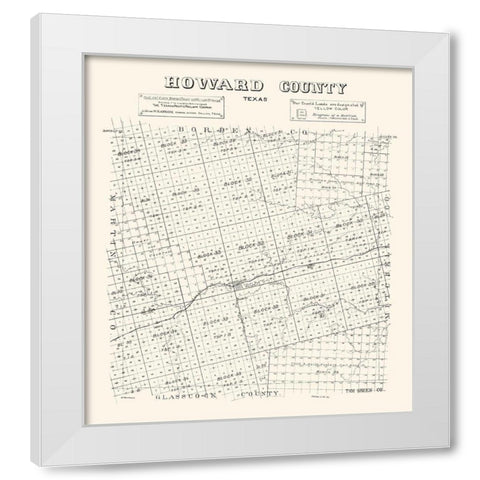 Howard County Texas - Stakemann 1890 White Modern Wood Framed Art Print by Stakemann
