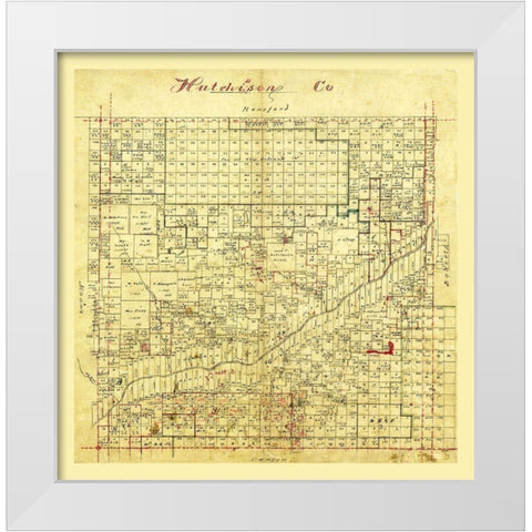 Hutchinson County Texas White Modern Wood Framed Art Print by Unknown