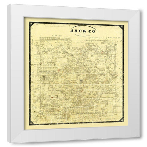 Jack County Texas - Wise 1878 White Modern Wood Framed Art Print by Wise
