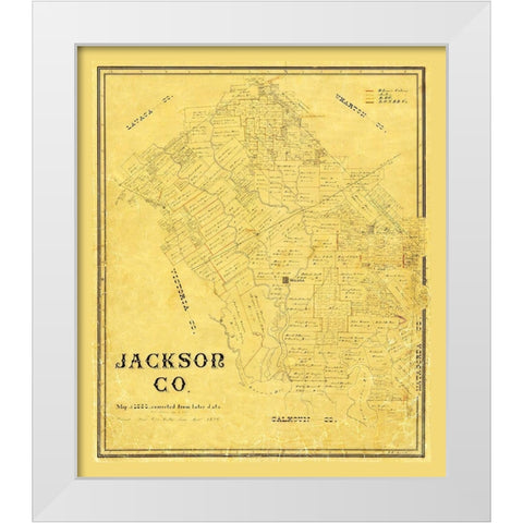 Jackson County Texas - 1867 White Modern Wood Framed Art Print by Unknown