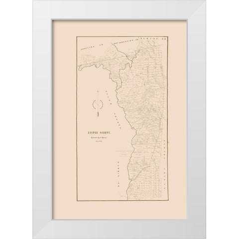 Jasper County Texas - 1898 White Modern Wood Framed Art Print by Unknown
