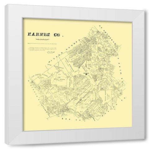 Karnes County Texas - Walsh 1880  White Modern Wood Framed Art Print by Walsh