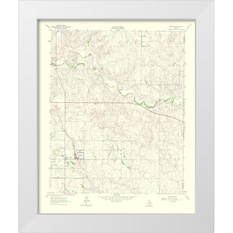 Kelton Texas Quad - USGS 1965 White Modern Wood Framed Art Print by USGS