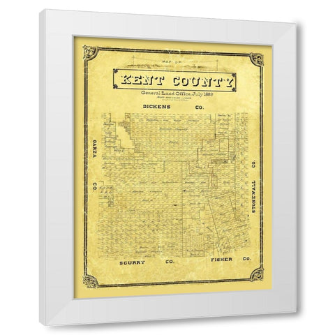 Kent County Texas - Porter 1889  White Modern Wood Framed Art Print by Porter