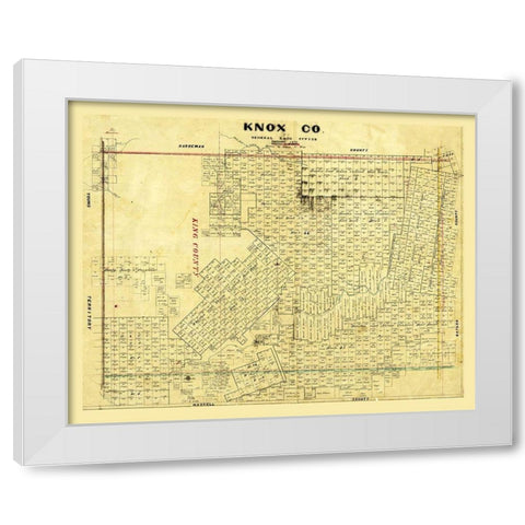 Knox County Texas - Wise 1875  White Modern Wood Framed Art Print by Wise