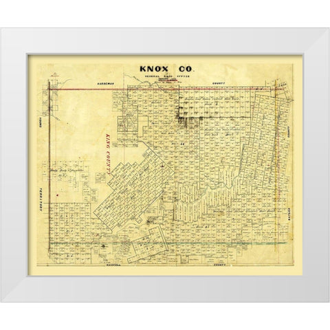 Knox County Texas - Wise 1875  White Modern Wood Framed Art Print by Wise