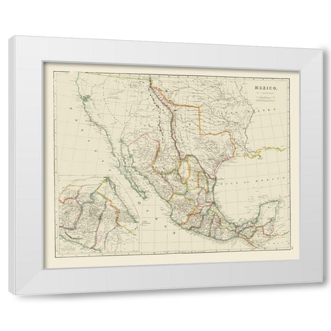 Early Texas - Mexico - Arrowsmith 1844 White Modern Wood Framed Art Print by Arrowsmith