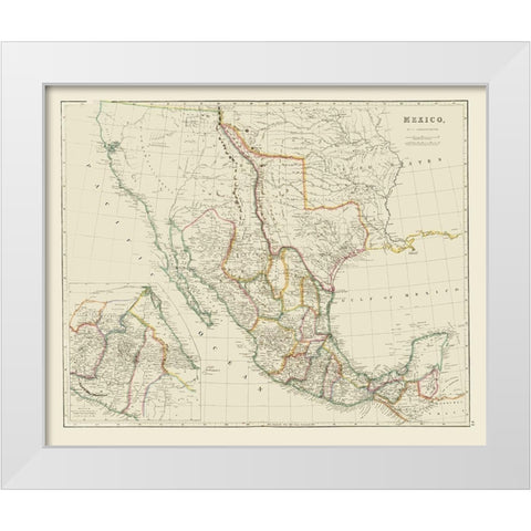 Early Texas - Mexico - Arrowsmith 1844 White Modern Wood Framed Art Print by Arrowsmith