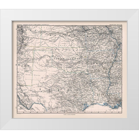 North Texas - Perthes 1872 White Modern Wood Framed Art Print by Perthes