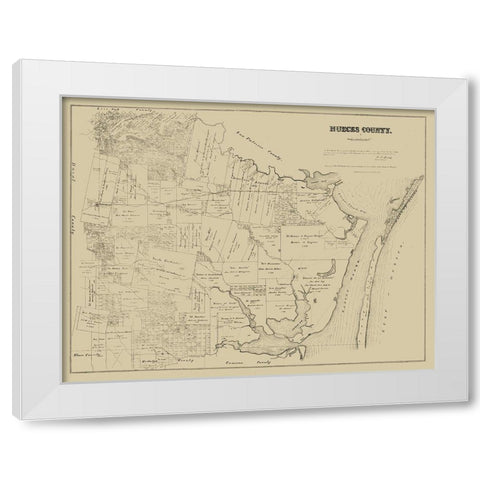 Nueces County Texas - Walsh 1879  White Modern Wood Framed Art Print by Walsh
