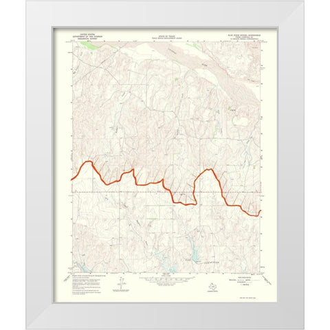 Blue Ridge Panhandle Texas Quad - USGS 1969 White Modern Wood Framed Art Print by USGS