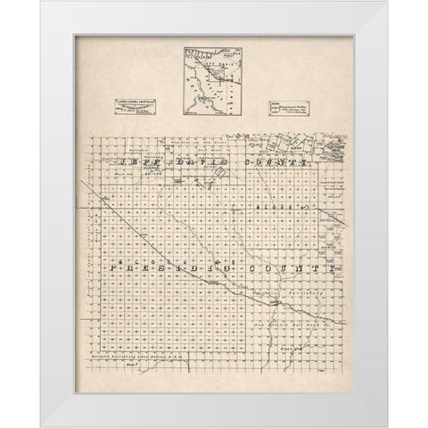 Presidio County Texas - Abrams 1894  White Modern Wood Framed Art Print by Abrams