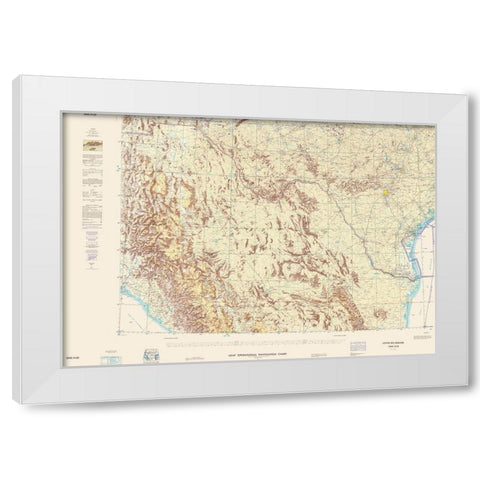 Lower Rio Grande New Mexico Texas Aeronautical Sht White Modern Wood Framed Art Print by USAF