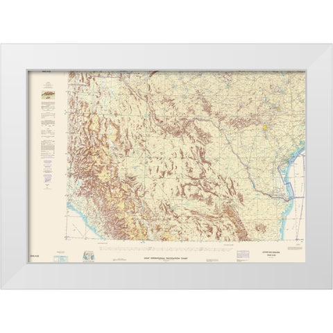 Lower Rio Grande New Mexico Texas Aeronautical Sht White Modern Wood Framed Art Print by USAF