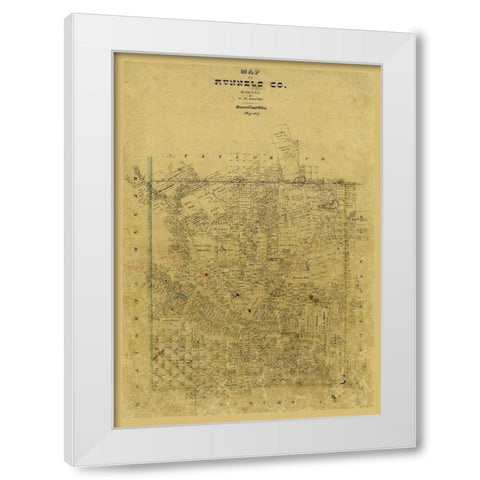 Runnels County Texas - Brown 1867  White Modern Wood Framed Art Print by Brown