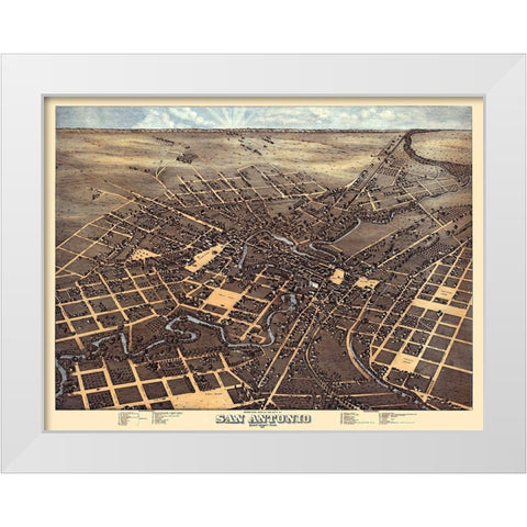 San Antonio Texas - 1873 White Modern Wood Framed Art Print by Unknown