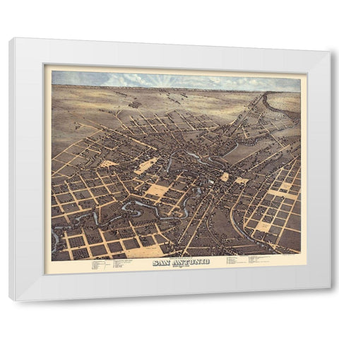 San Antonio Texas - Koch 1873  White Modern Wood Framed Art Print by Koch