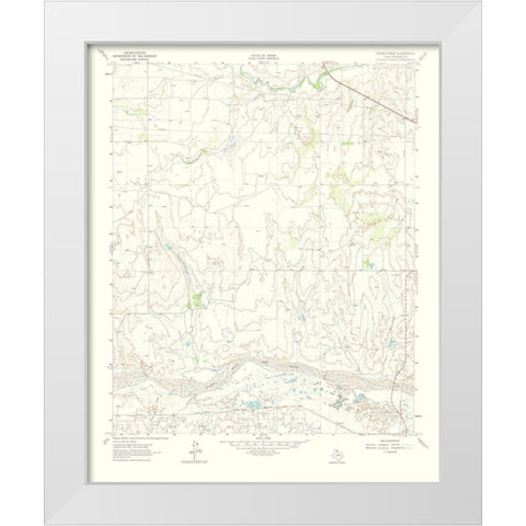 Spring Creek Texas Quad - USGS 1973 White Modern Wood Framed Art Print by USGS