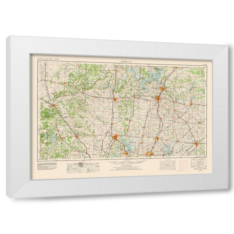 Sherman Texas Quad - USGS 1954 White Modern Wood Framed Art Print by USGS