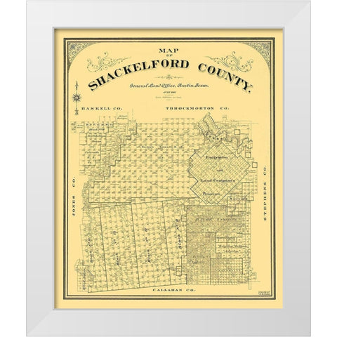 Shackelford County Texas - Duke 1901  White Modern Wood Framed Art Print by Duke