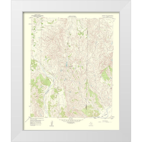 Spencer Lake Texas Quad - USGS 1960 White Modern Wood Framed Art Print by USGS