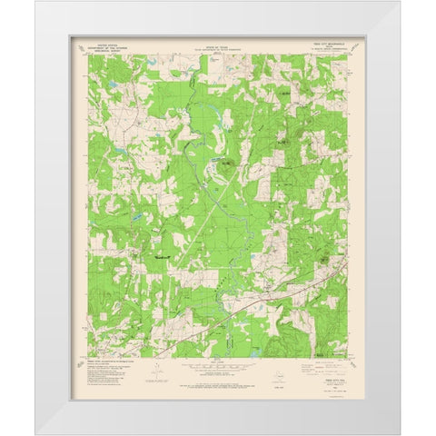 Todd City Texas Quad - USGS 1982 White Modern Wood Framed Art Print by USGS