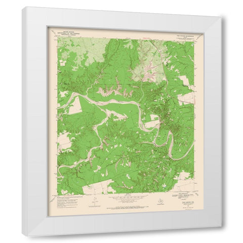 Tige Canyon Texas Quad - USGS 1969 White Modern Wood Framed Art Print by USGS