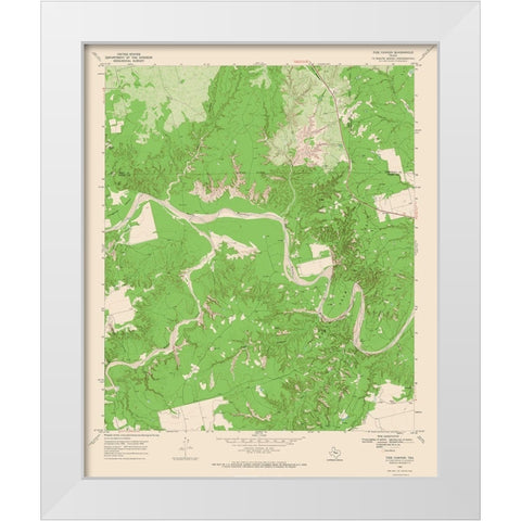 Tige Canyon Texas Quad - USGS 1969 White Modern Wood Framed Art Print by USGS